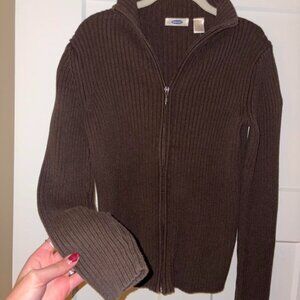 Old Navy Full Zip Sweater - brown Small